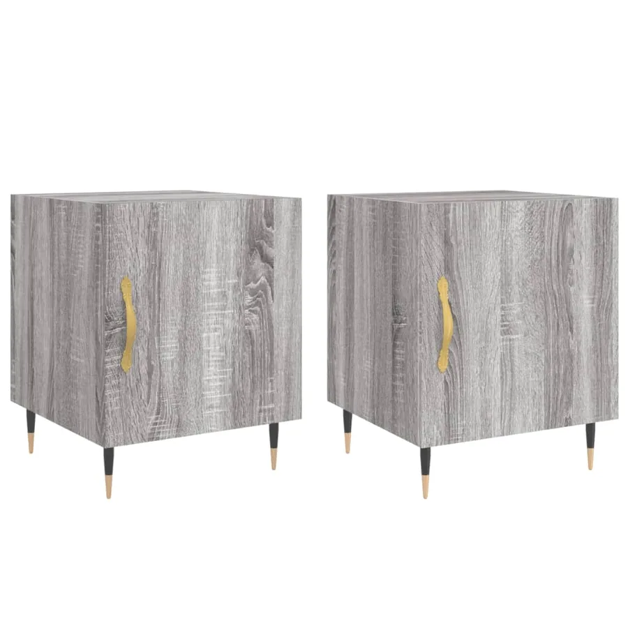 Tables de chevet 2 pcs sonoma gris 40x40x50cm bois d'ingénierie - 2