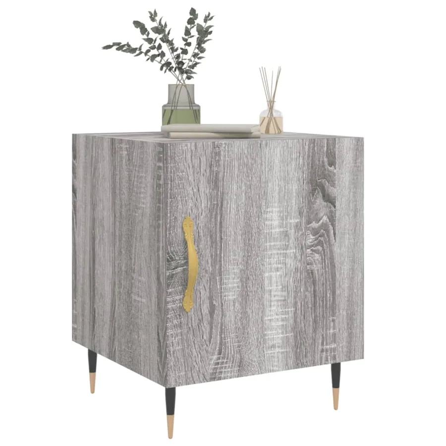 Tables de chevet 2 pcs sonoma gris 40x40x50cm bois d'ingénierie - 4