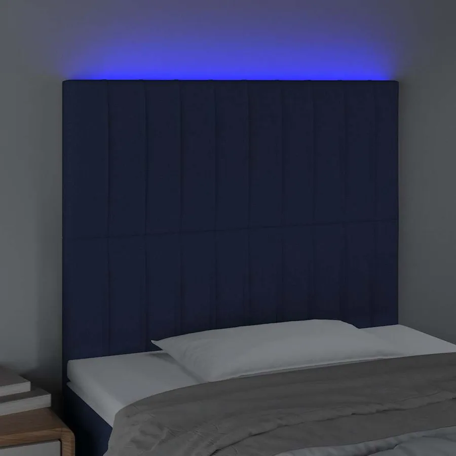 Tête de lit à LED Bleu 100x5x118/128 cm Tissu - 3