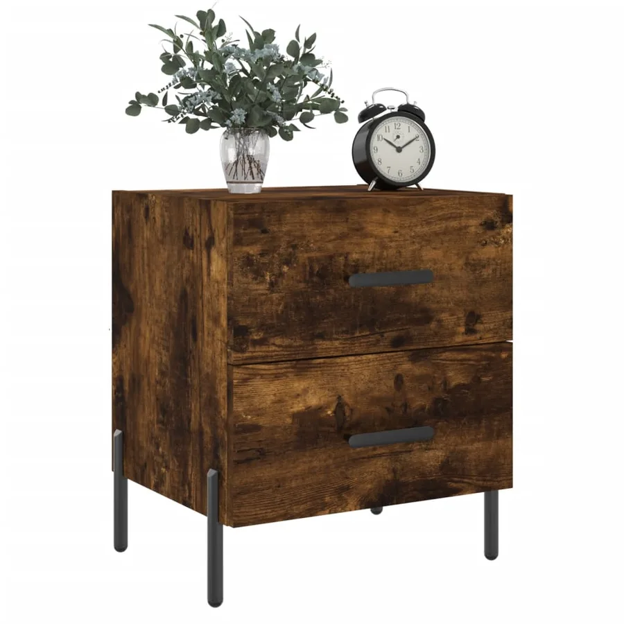 Tables de chevet 2pcs chêne fumé 40x35x47,5cm bois d’ingénierie - 3