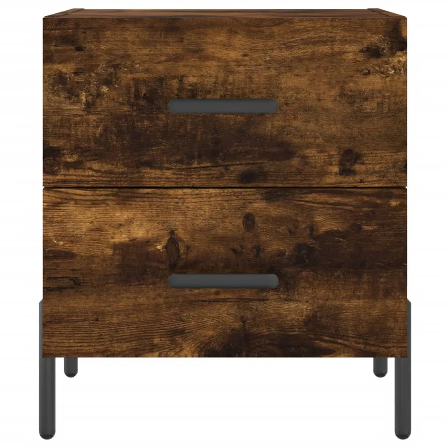 Tables de chevet 2pcs chêne fumé 40x35x47,5cm bois d’ingénierie - 6