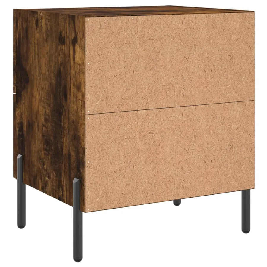 Tables de chevet 2pcs chêne fumé 40x35x47,5cm bois d’ingénierie - 9