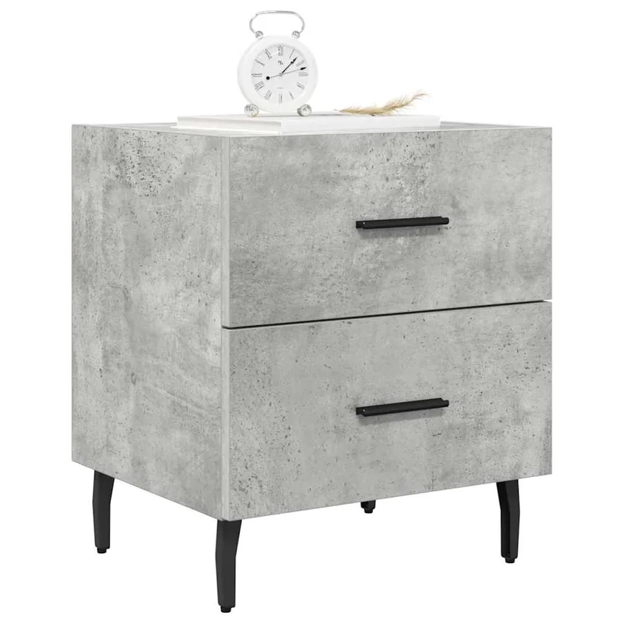 Tables de chevet 2pcs gris béton 40x35x47,5cm bois d’ingénierie - 4