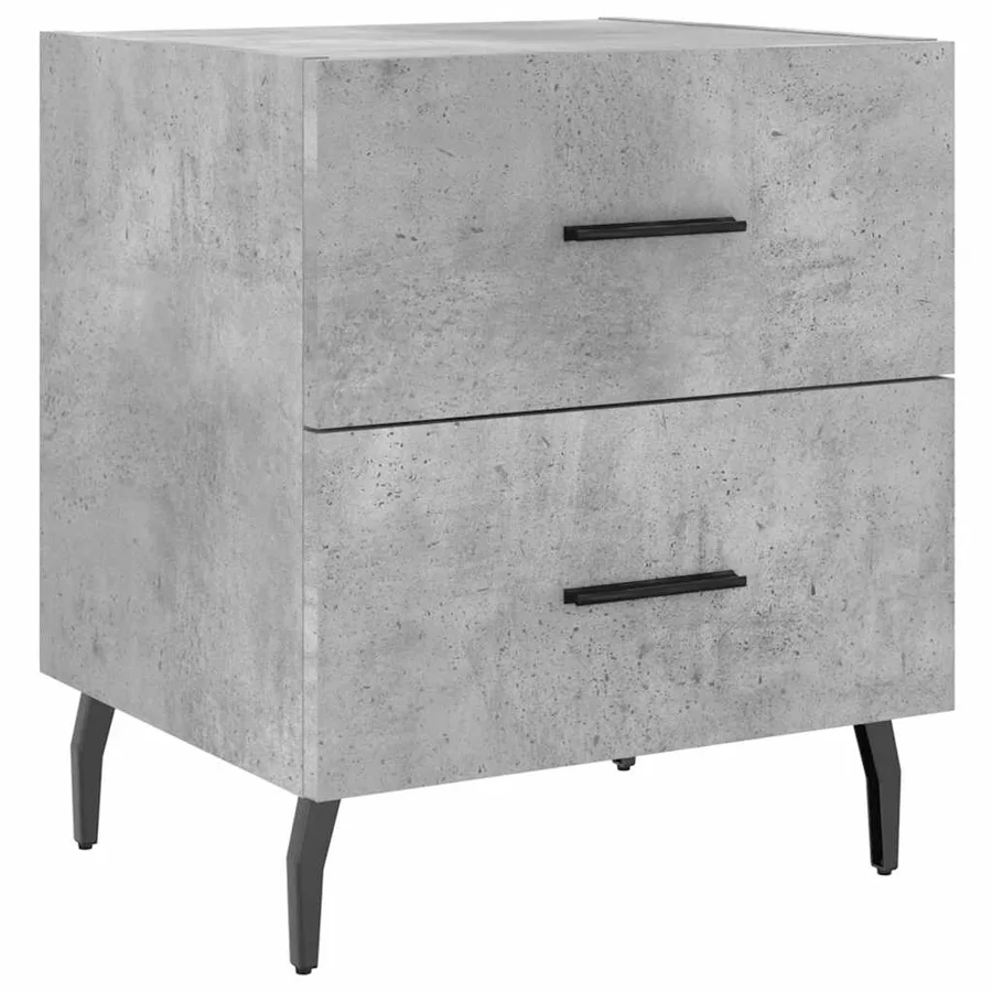Tables de chevet 2pcs gris béton 40x35x47,5cm bois d’ingénierie - 5