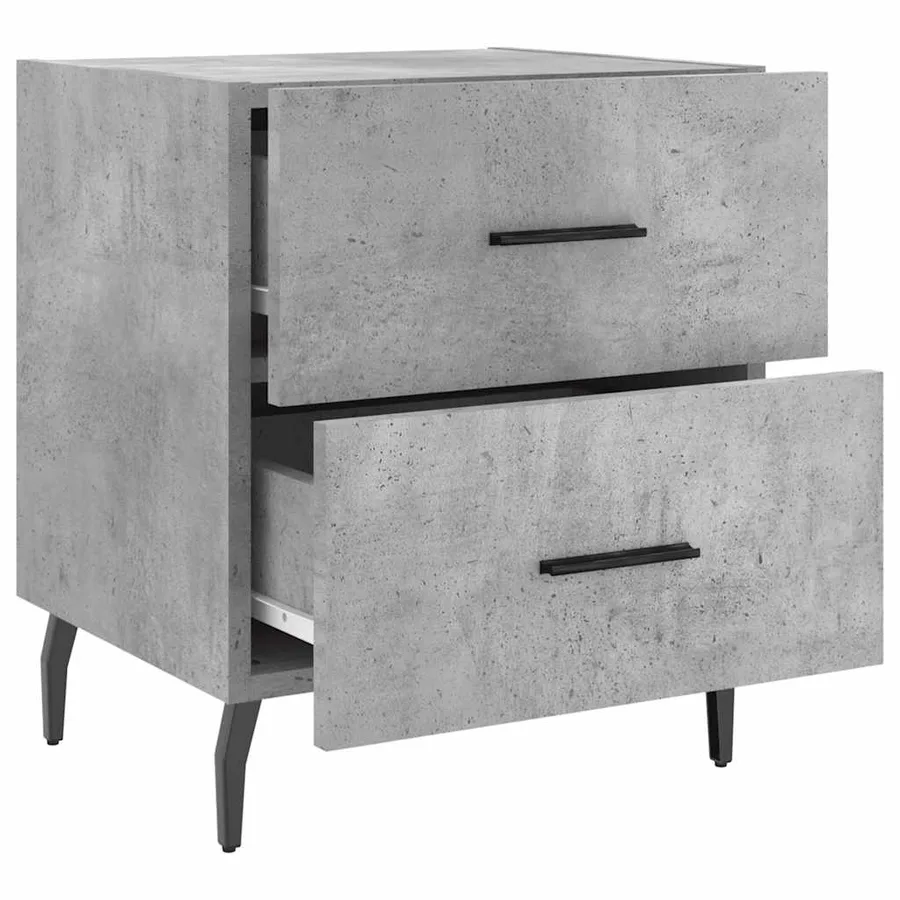 Tables de chevet 2pcs gris béton 40x35x47,5cm bois d’ingénierie - 7