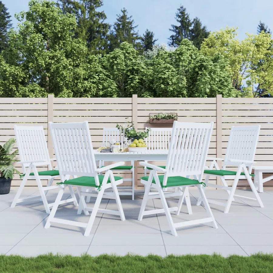 Coussins de chaise jardin lot de 6 vert 50x50x4 cm tissu oxford