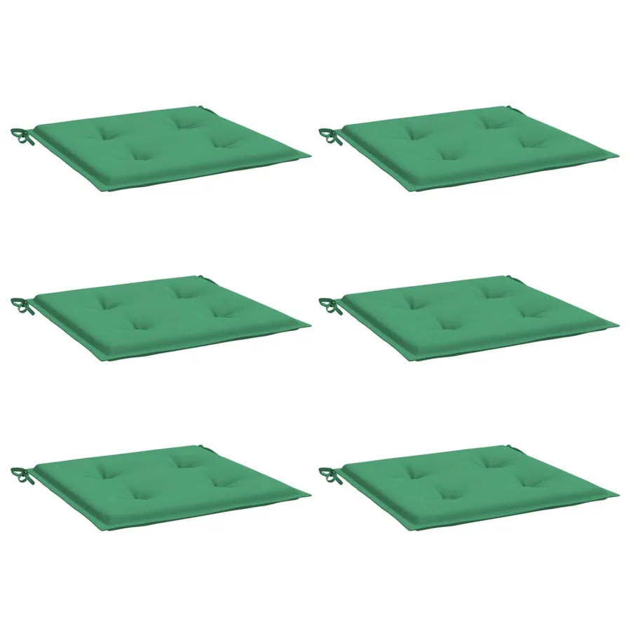 Coussins de chaise jardin lot de 6 vert 50x50x4 cm tissu oxford - 3