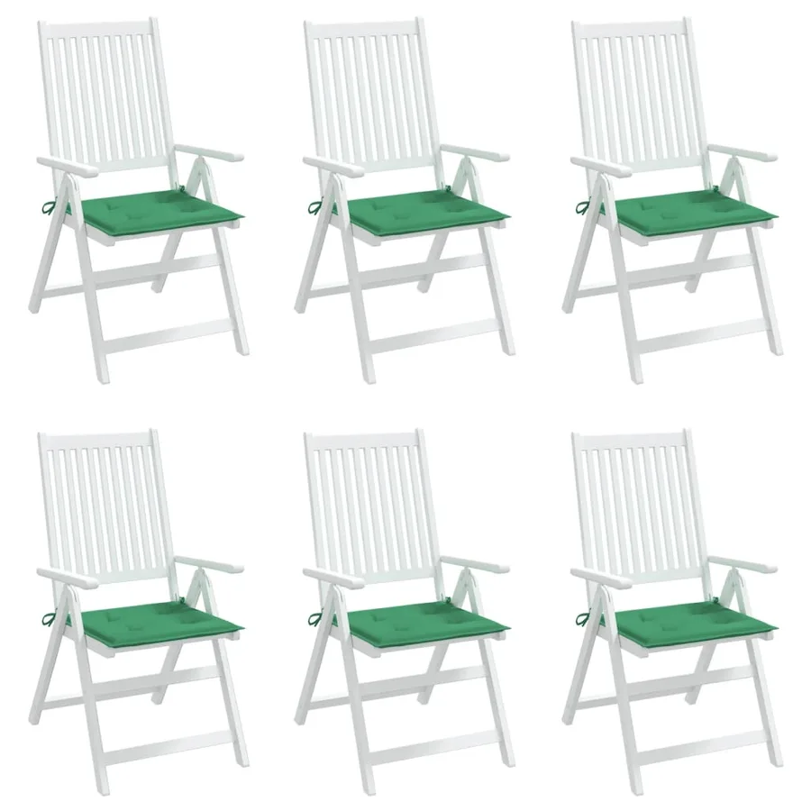 Coussins de chaise jardin lot de 6 vert 50x50x4 cm tissu oxford - 4