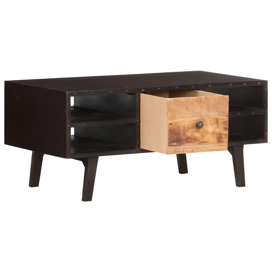 Table basse 100x50x45 cm Bois de récupération massif - 3