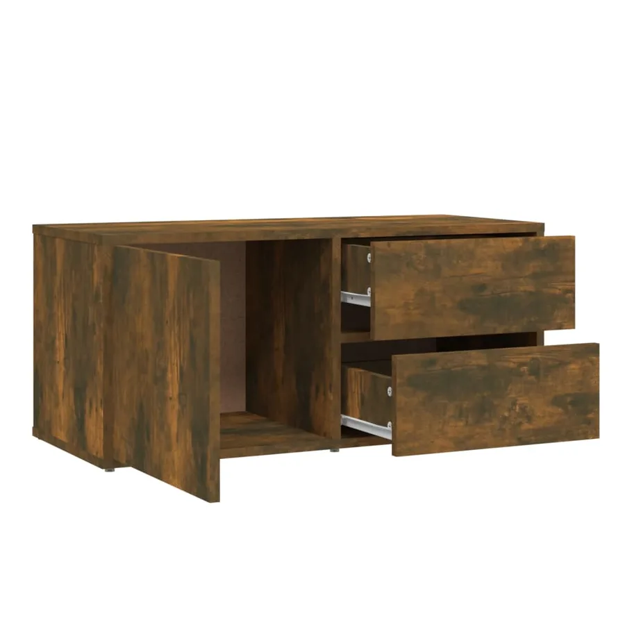 Meuble TV Chêne fumé 80x34x36 cm Bois d'ingénierie - 6