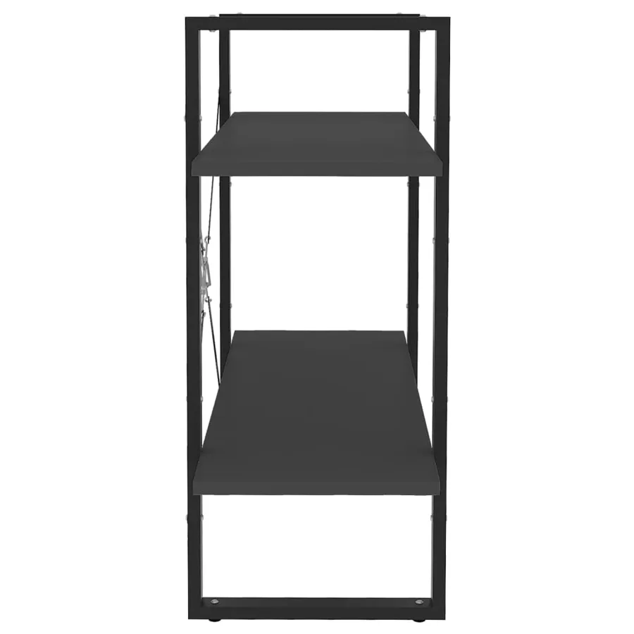 Bibliothèque à 2 niveaux Gris 80x30x70 cm bois d'ingénierie - 5