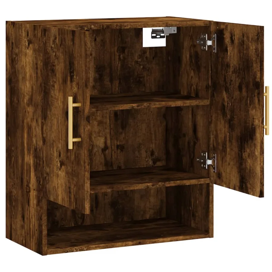 Armoire murale chêne fumé 60x31x70 cm bois d'ingénierie - 6