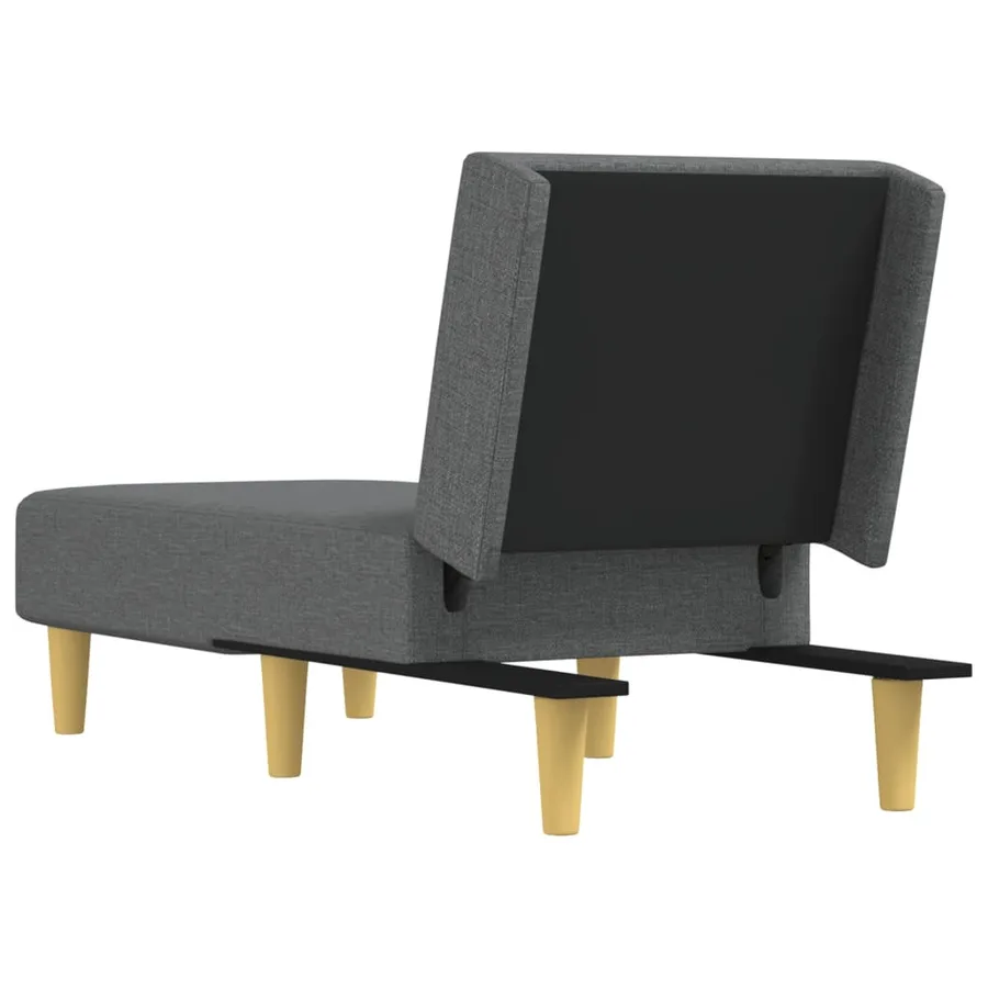 Chaise longue gris foncé tissu - 5