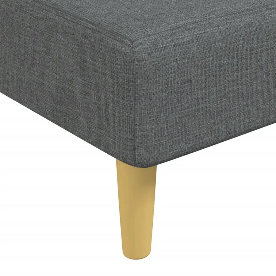 Chaise longue gris foncé tissu - 7