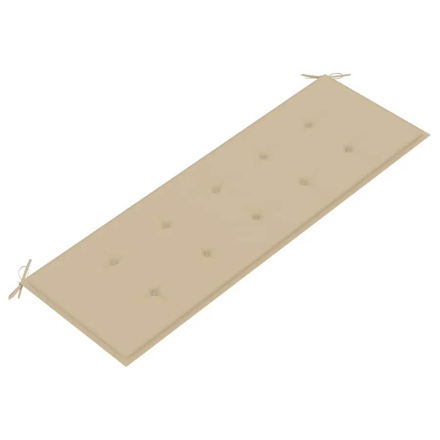 Banc Batavia avec coussin beige 150 cm Bois de teck massif - 5