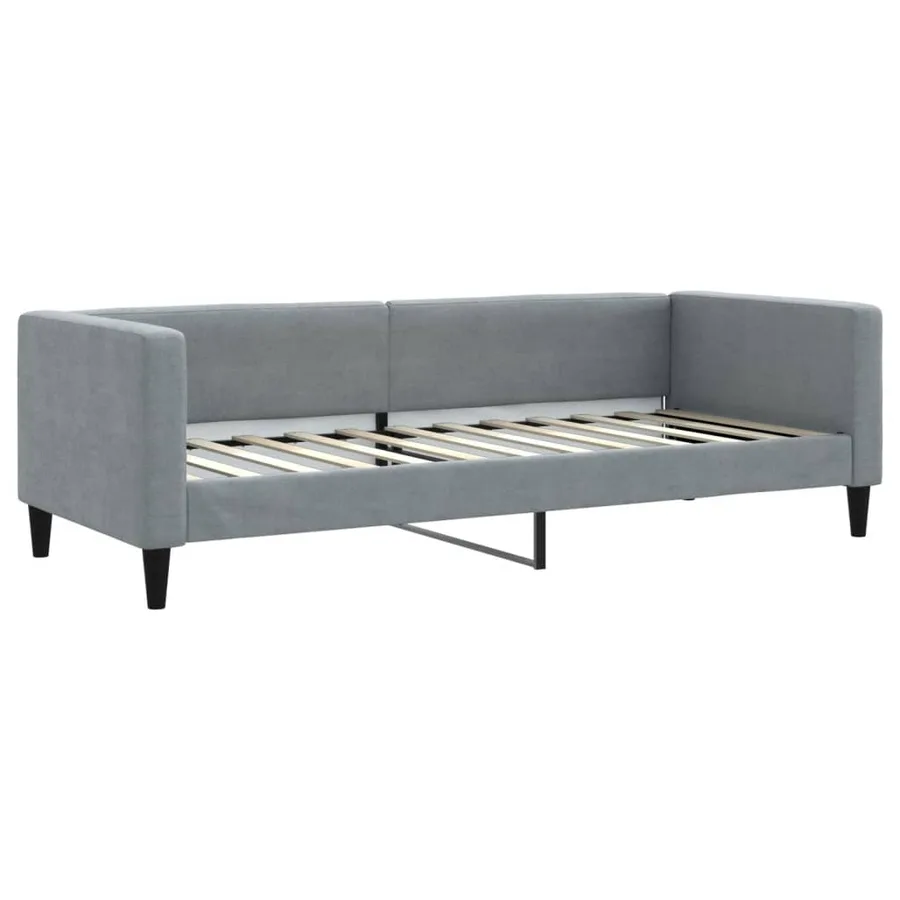 Lit de jour avec matelas gris clair 80x200 cm tissu - 3