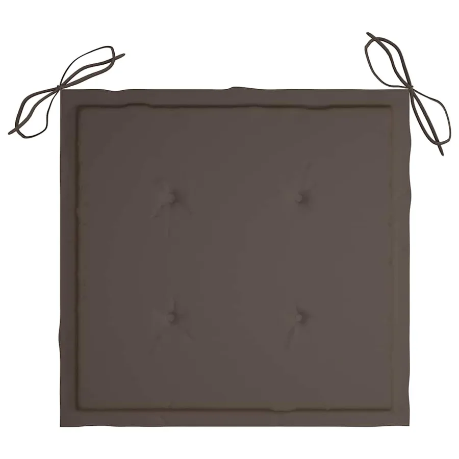 Chaise à bascule avec coussin taupe Bois de teck solide - 6