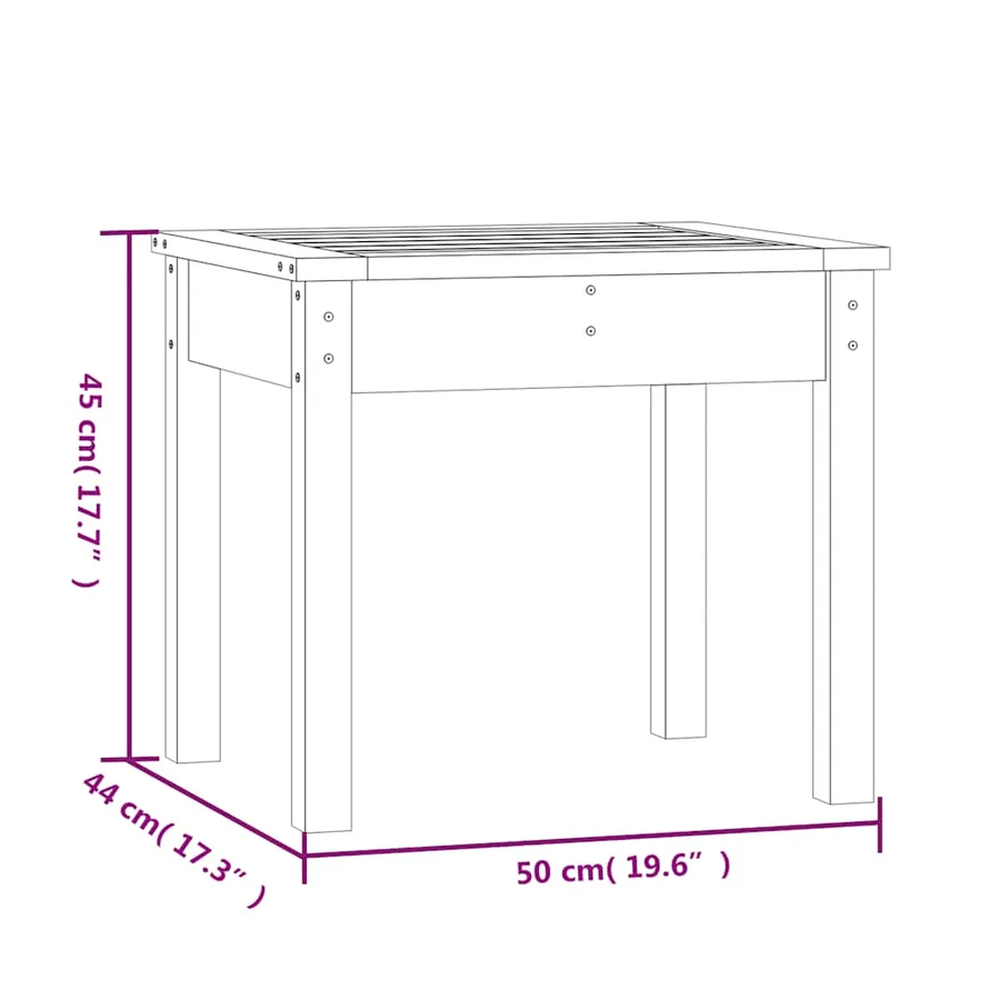 Banc de jardin 50x44x45 cm bois massif de pin - 8