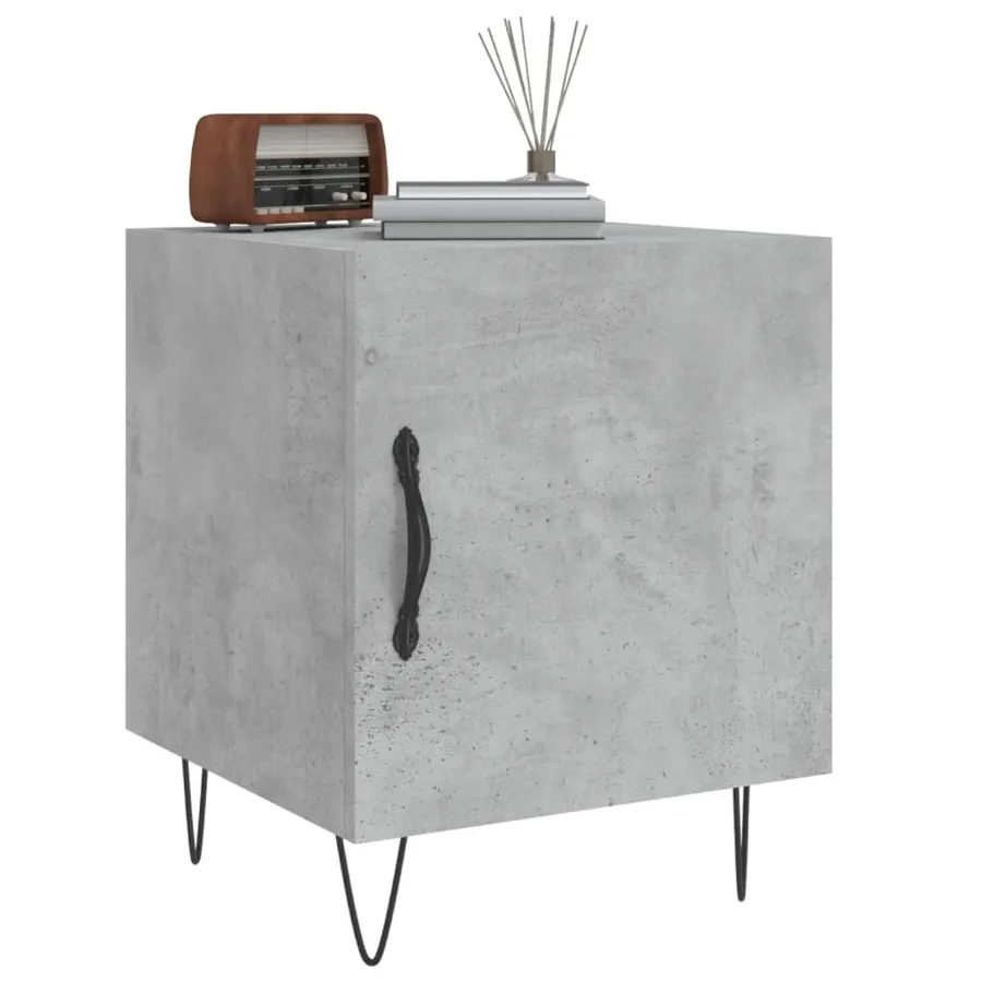 Tables de chevet 2 pcs gris béton 40x40x50 cm bois d’ingénierie - 4