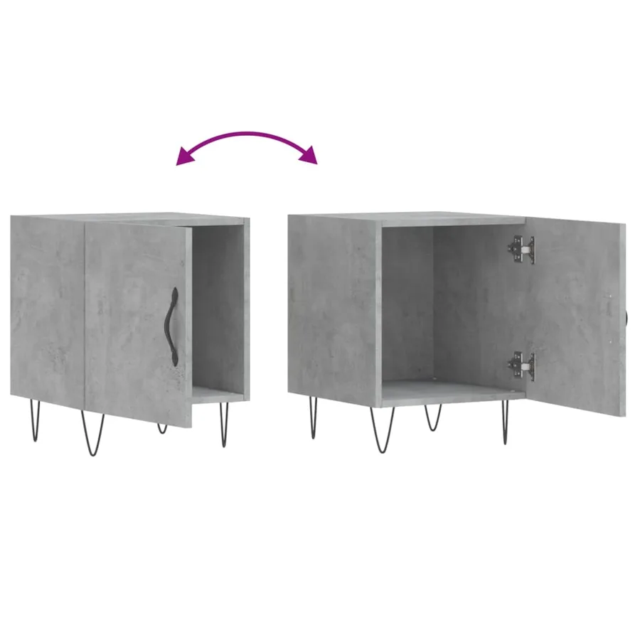 Tables de chevet 2 pcs gris béton 40x40x50 cm bois d’ingénierie - 9