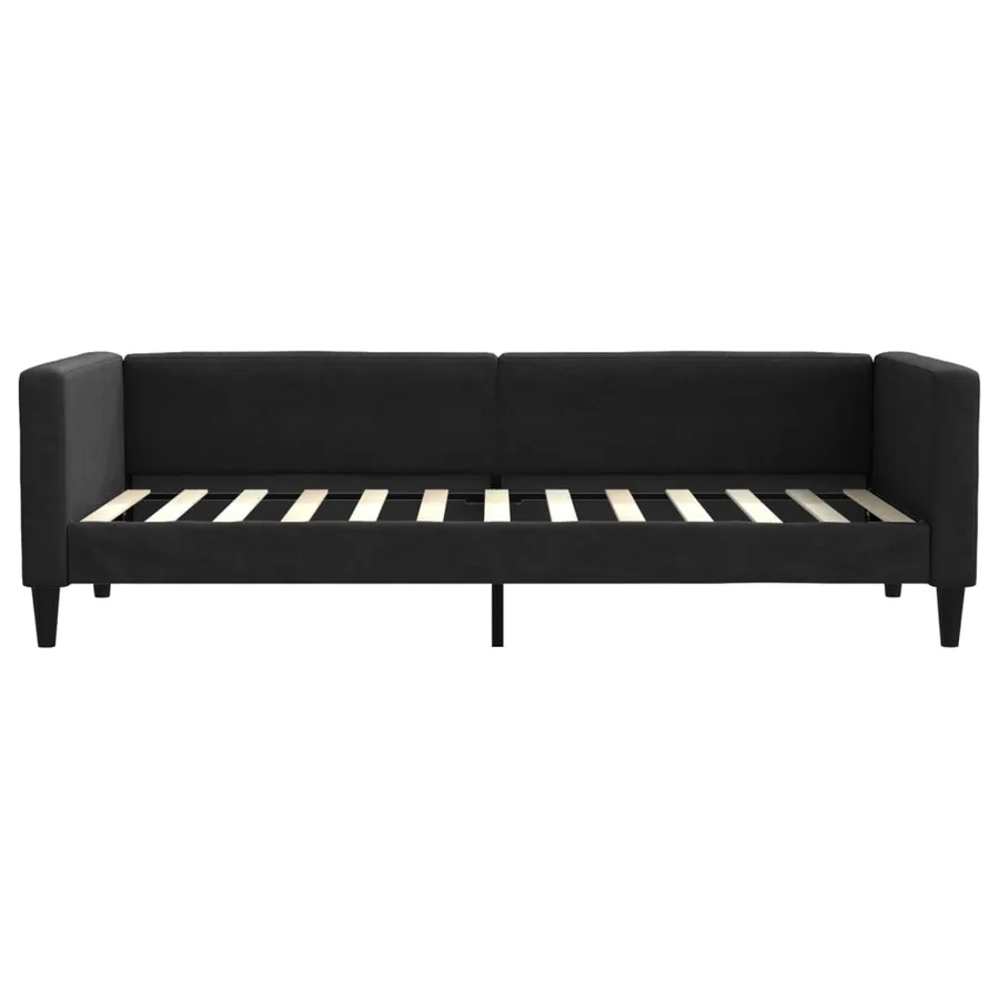 Lit de jour avec matelas noir 80x200 cm tissu - 4