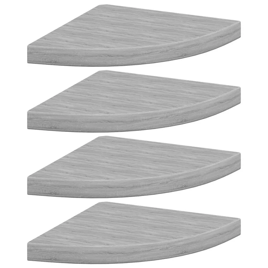 Étagères d'angle murales 4 pcs Gris béton 35x35x3,8 cm MDF - 2