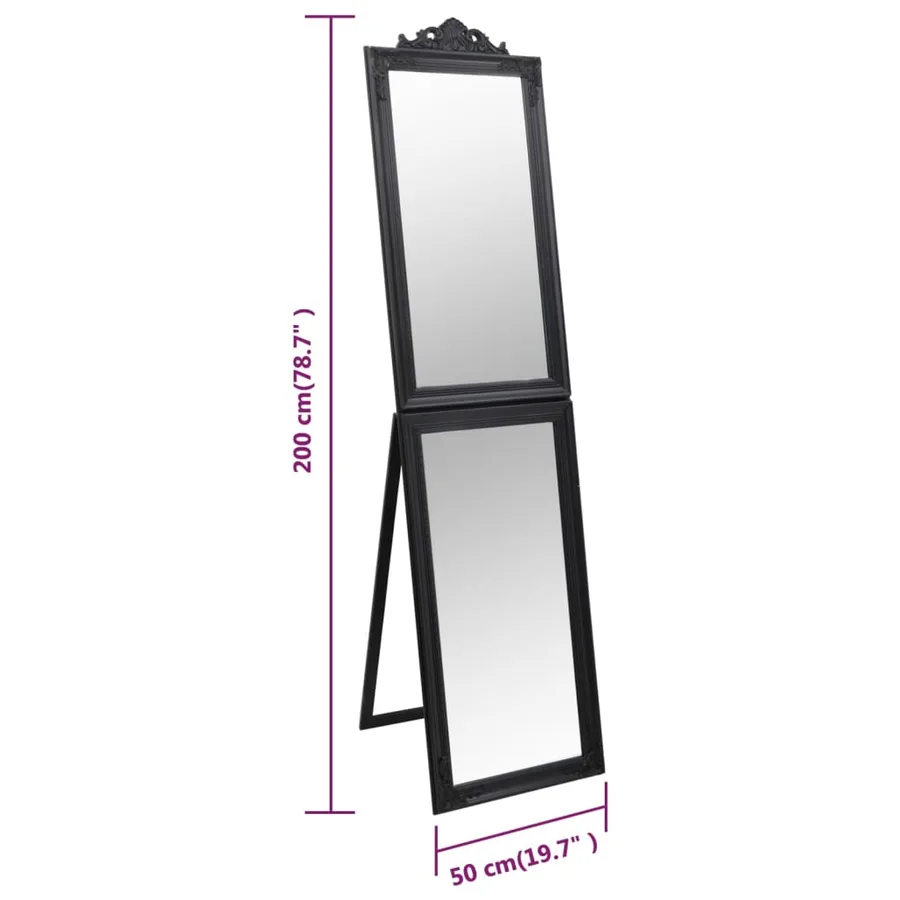 Miroir sur pied Noir 50x200 cm - 7