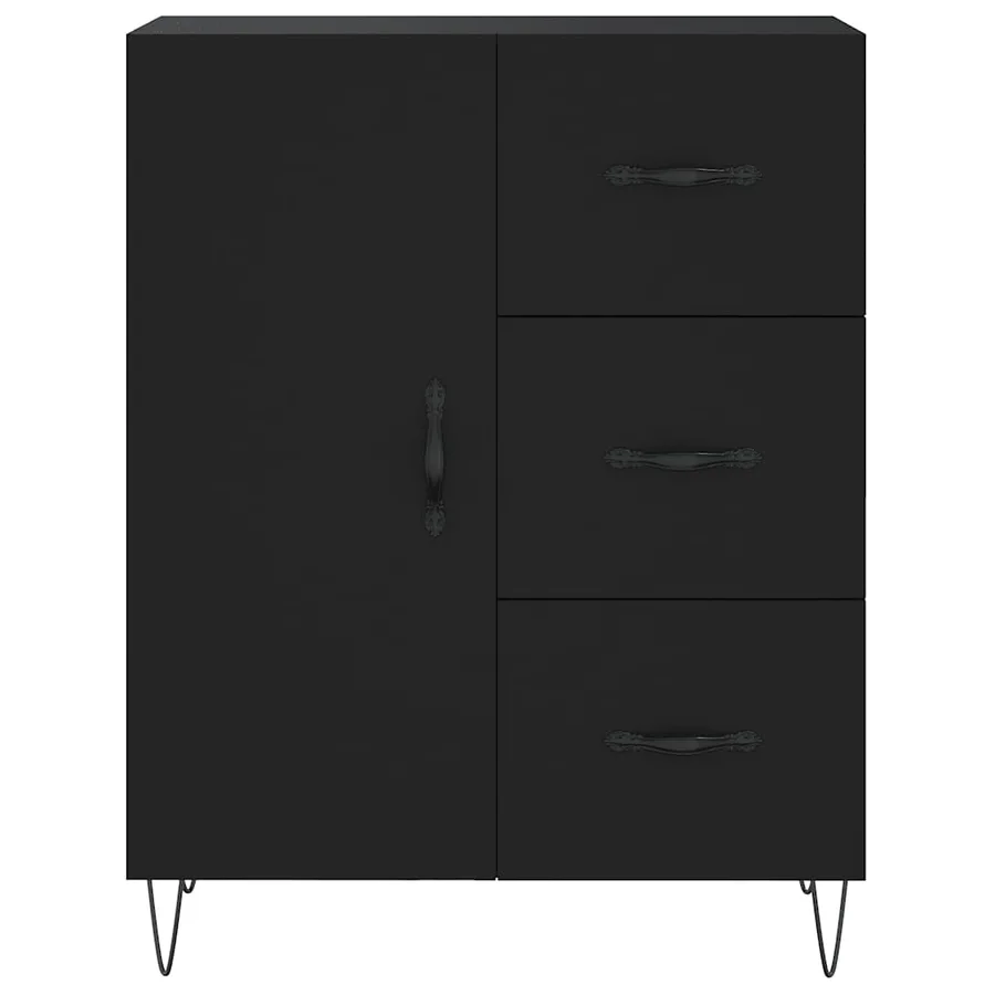 Buffet haut Noir 69,5x34x180 cm Bois d'ingénierie - 8
