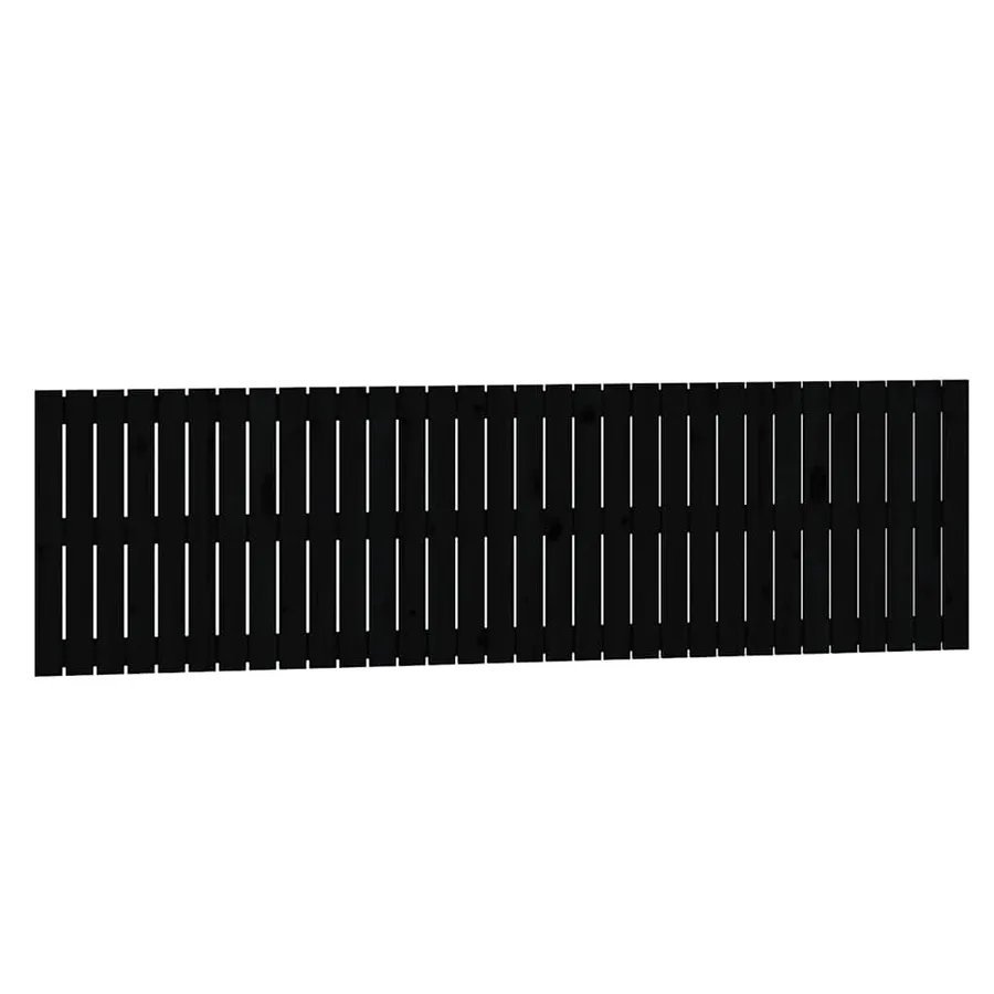 Tête de lit murale Noir 204x3x60 cm Bois massif de pin - 2
