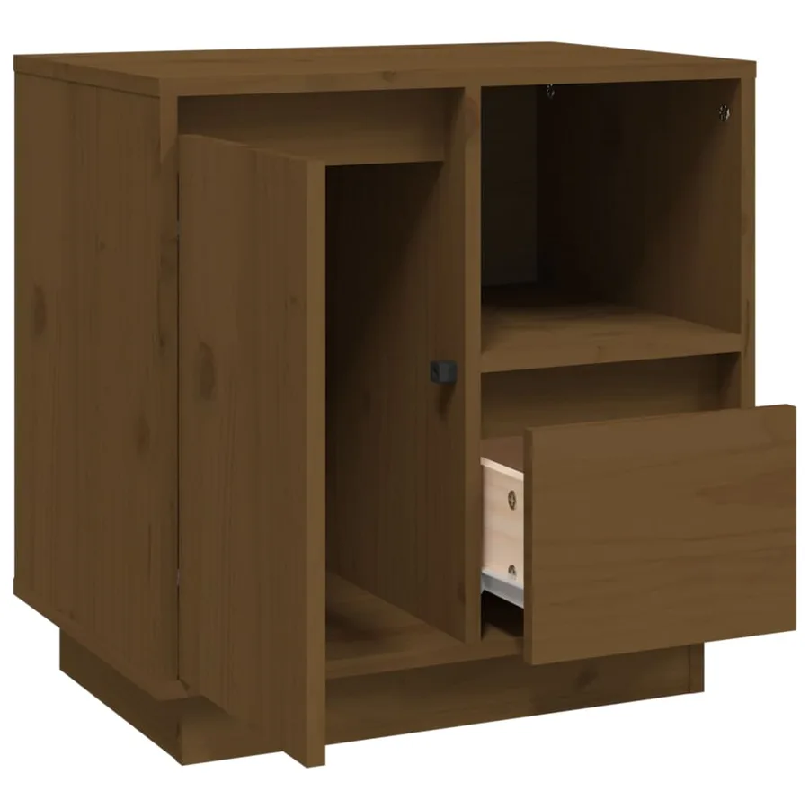 Table de chevet Marron miel 50x34x50 cm Bois de pin massif - 8