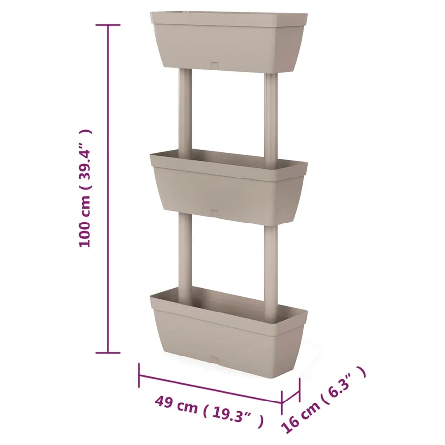 Jardinières 6 pcs 100 cm Taupe - 7