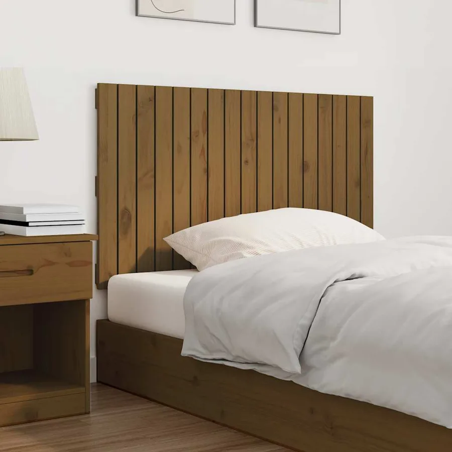 Tête de lit murale Marron miel 108x3x60 cm Bois massif de pin - 3