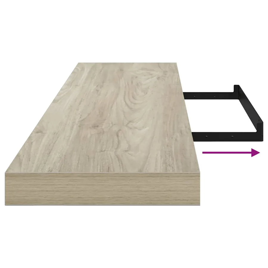 Étagères murales flottantes 2 pcs Chêne 120x23,5x3,8 cm MDF - 11