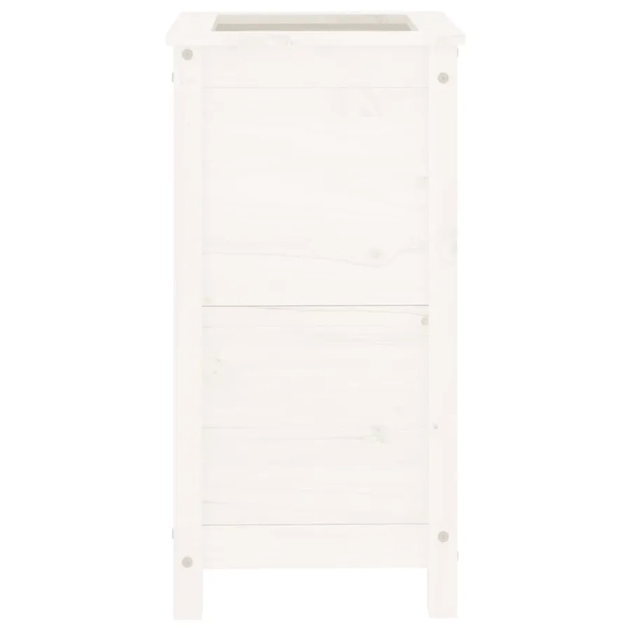 Jardinière blanc 40x40x78 cm bois massif de pin - 4