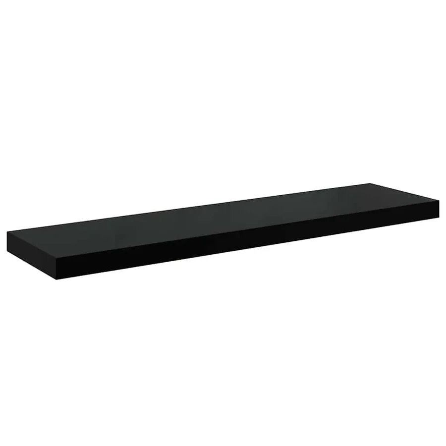 Étagère murale flottante Noir brillant 90x23,5x3,8 cm MDF - 2
