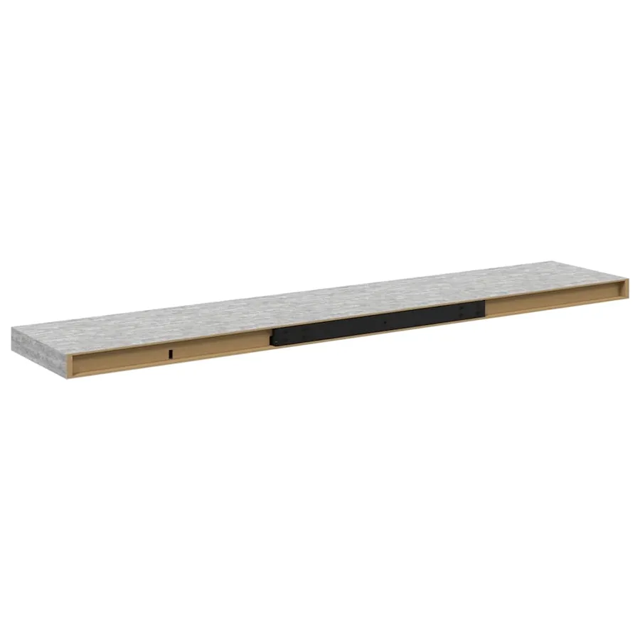 Étagère murale flottante Gris béton 120x23,5x3,8 cm MDF - 8