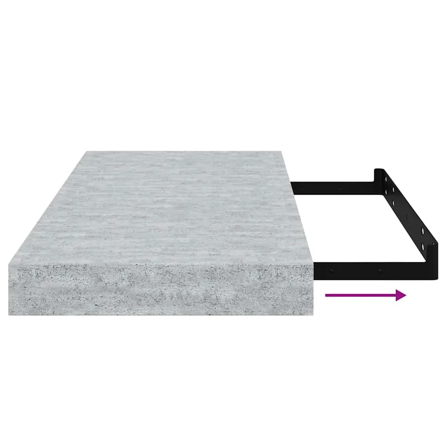 Étagères murales flottantes 4 pcs gris béton 50x23,5x3,8 cm MDF - 11