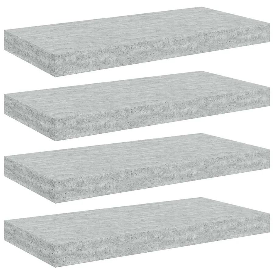 Étagères murales flottantes 4 pcs gris béton 50x23,5x3,8 cm MDF - 2