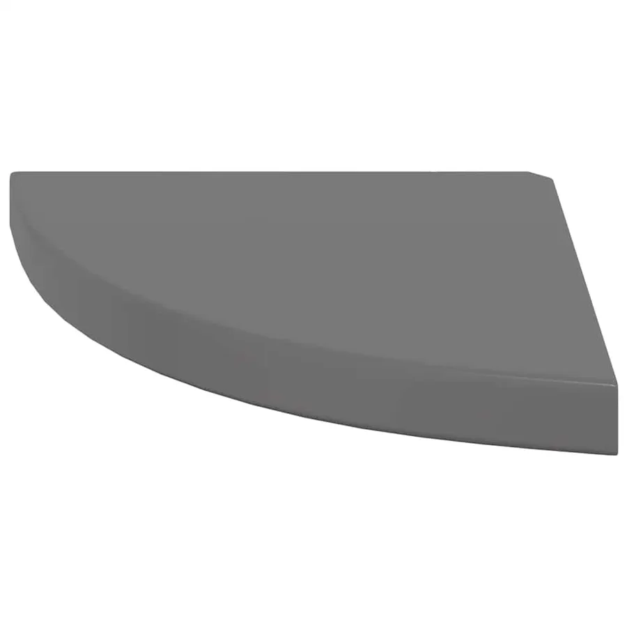 Étagères d'angle flottantes 4 pcs gris brillant 35x35x3,8cm MDF - 6