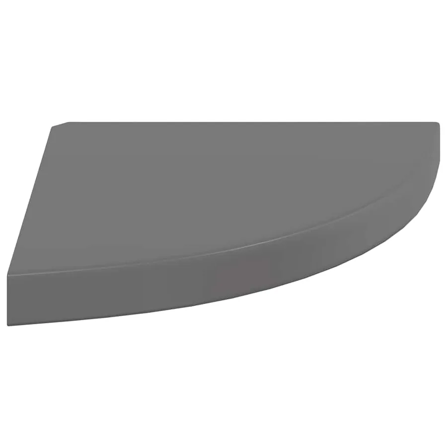 Étagères d'angle flottantes 4 pcs gris brillant 35x35x3,8cm MDF - 7