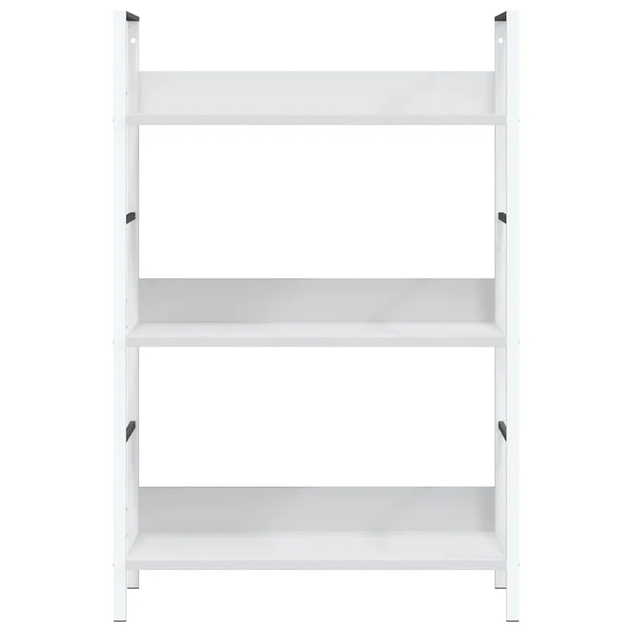 Bibliothèque à 3 niveaux blanc 60x27,6x90,5cm bois d'ingénierie - 5