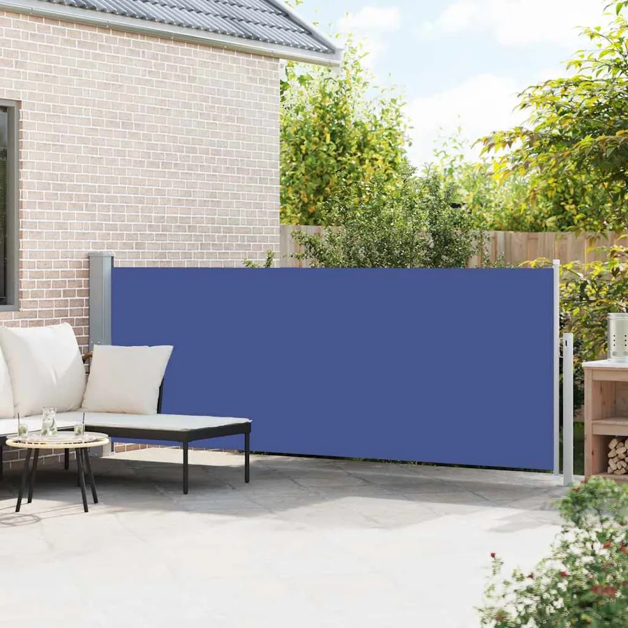 Auvent latéral rétractable de patio 140x500 cm Bleu - 3