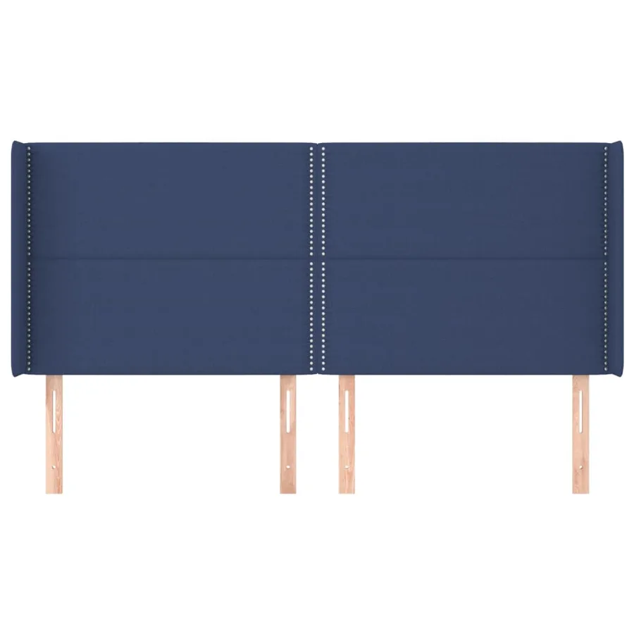 Tête de lit avec oreilles Bleu 203x16x118/128 cm Tissu - 3
