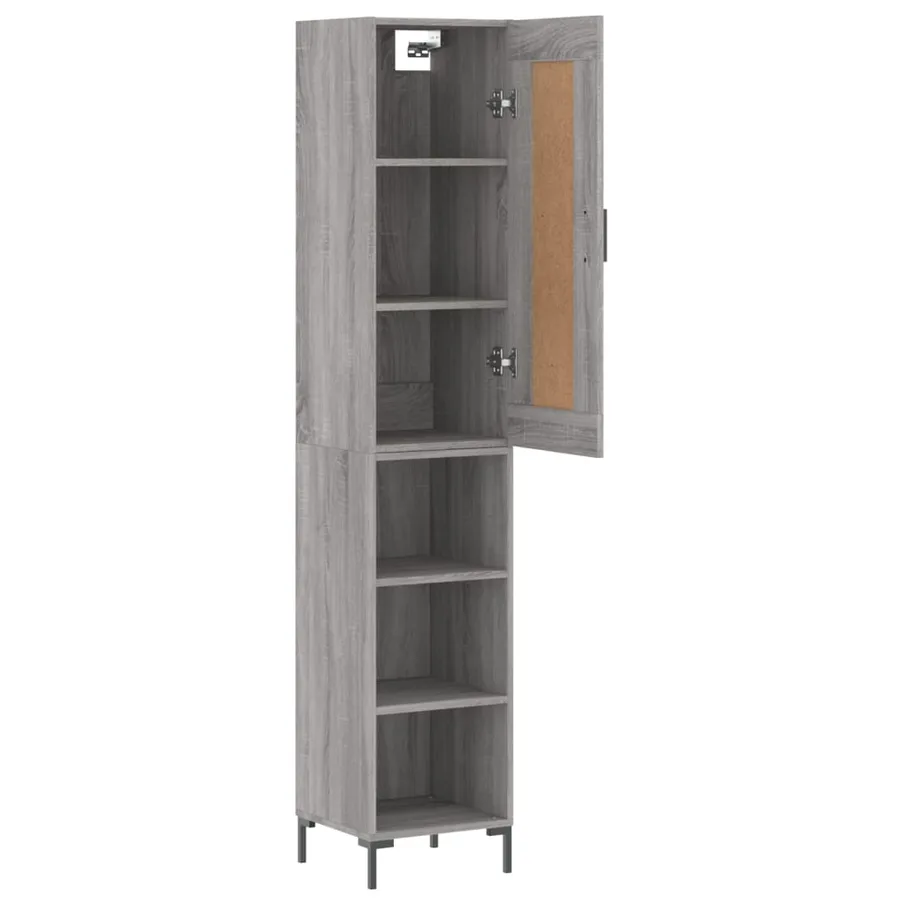 Buffet haut Sonoma gris 34,5x34x180 cm Bois d'ingénierie - 4