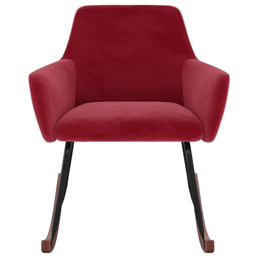 Chaise à bascule Rouge bordeaux Velours - 2