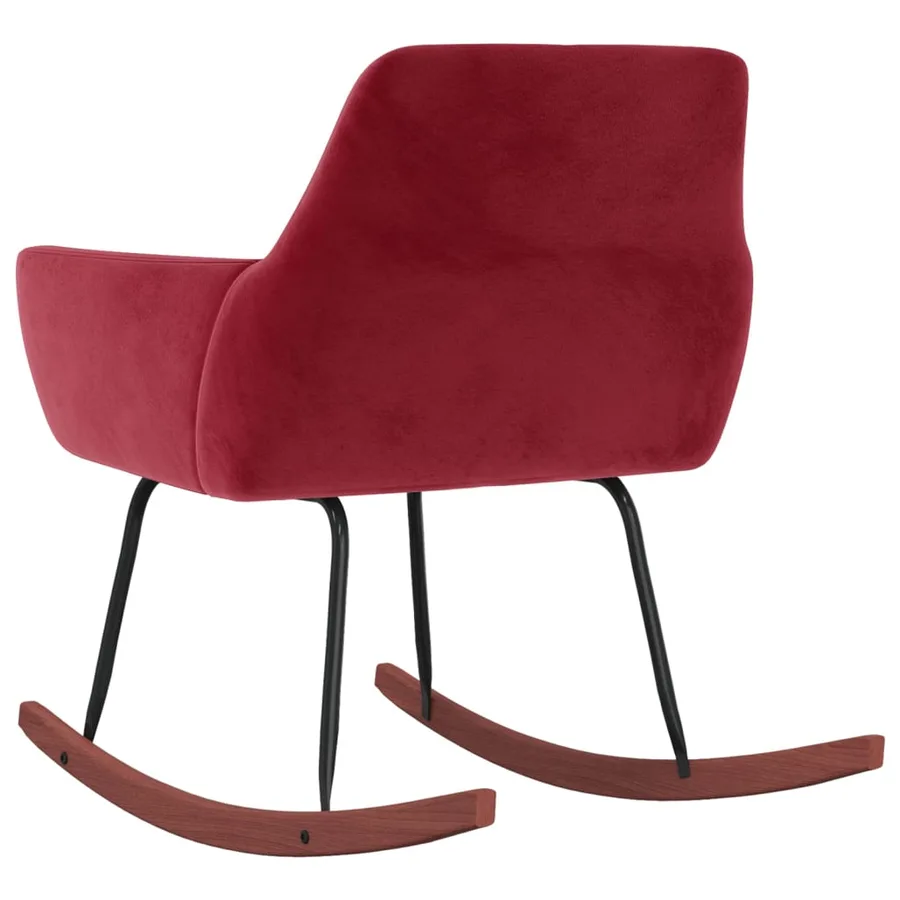 Chaise à bascule Rouge bordeaux Velours - 4