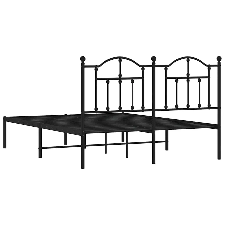 Cadre de lit métal sans matelas avec tête de lit noir 140x190cm - 7