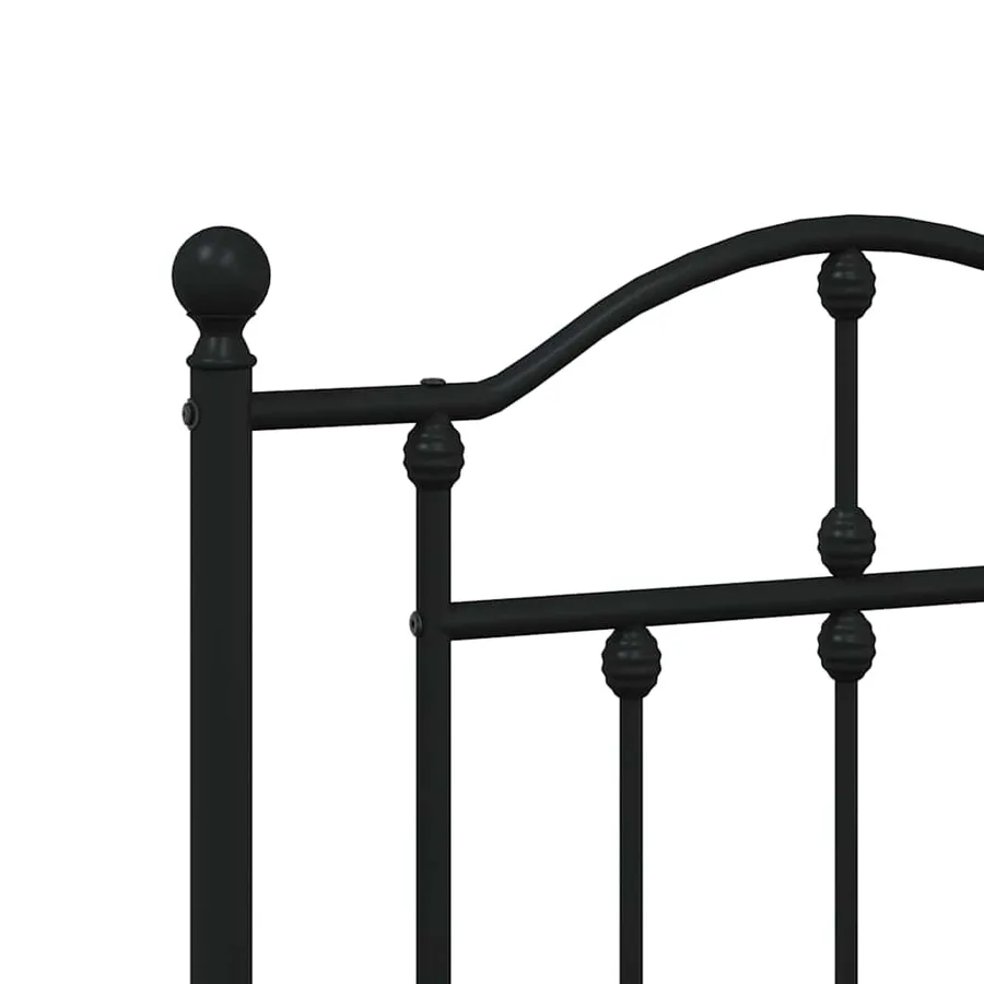 Cadre de lit métal sans matelas avec tête de lit noir 140x190cm - 8