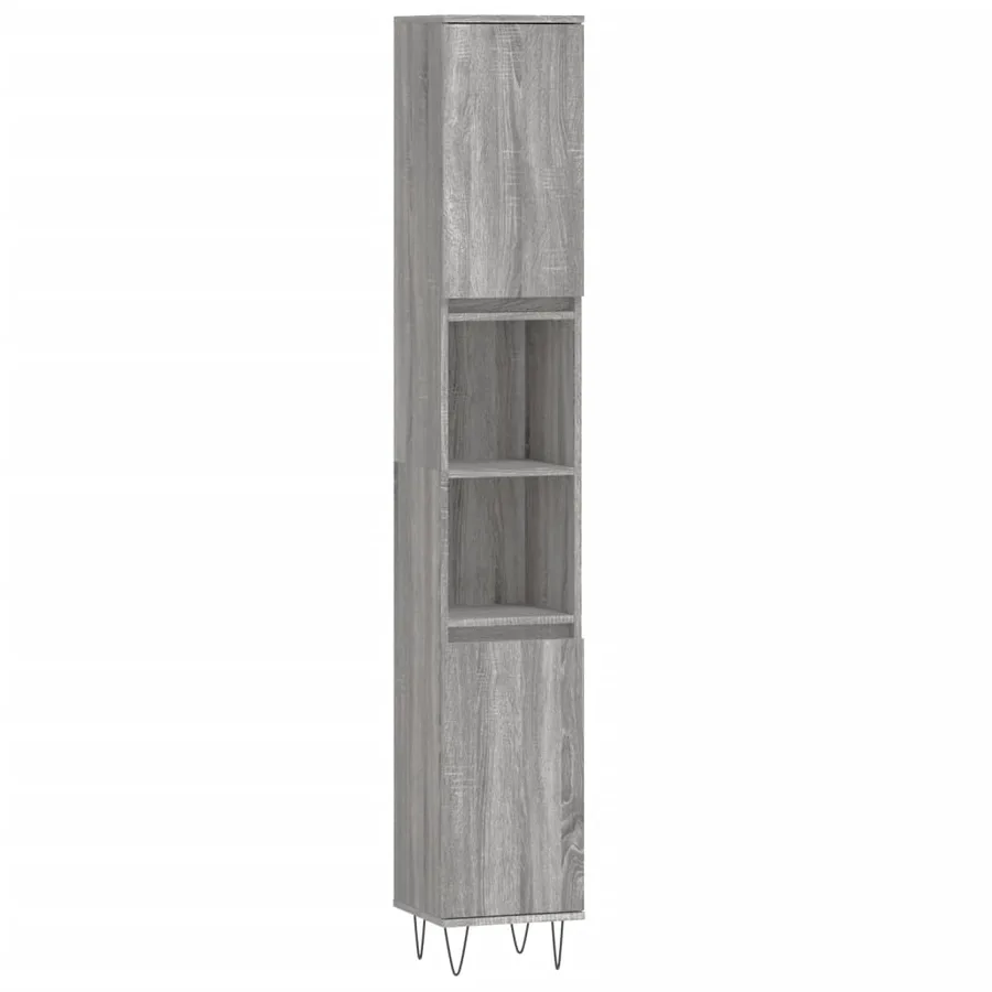 Ensemble de meubles de salle de bain 3 pcs Sonoma gris - 5