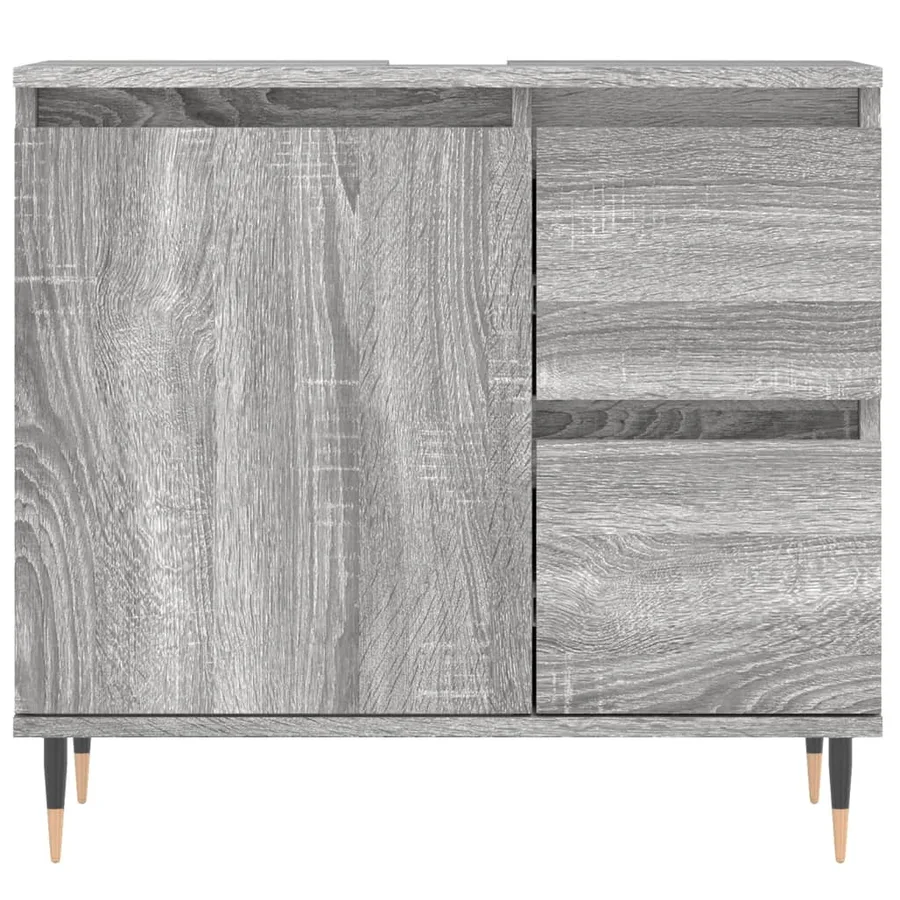 Ensemble de meubles de salle de bain 3 pcs Sonoma gris - 10